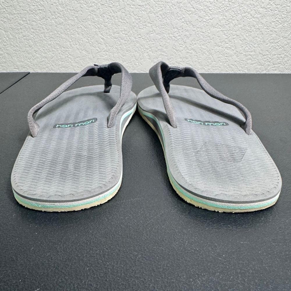 Hari Mari Dunes Womens Flip Flop Sandals Grey Mint Waterproof Rubber Size 9‎ - Picture 4 of 8